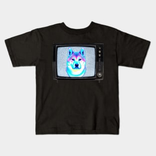 Vaporwave Shiba Inu in Television Kids T-Shirt